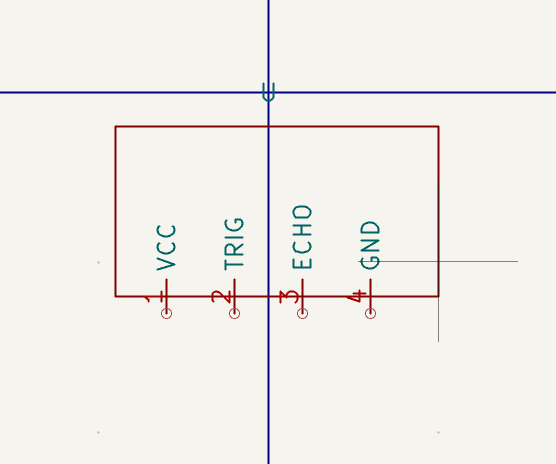 Custom HC-SR04 symbol and footprint editor